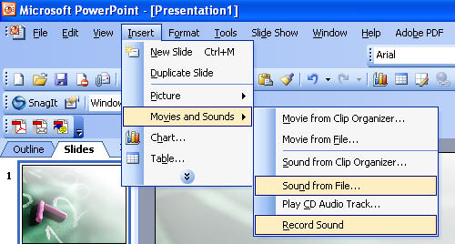 stop background music when movie comes up powerpoint for mac